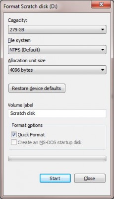 Quick-format-hard-drive