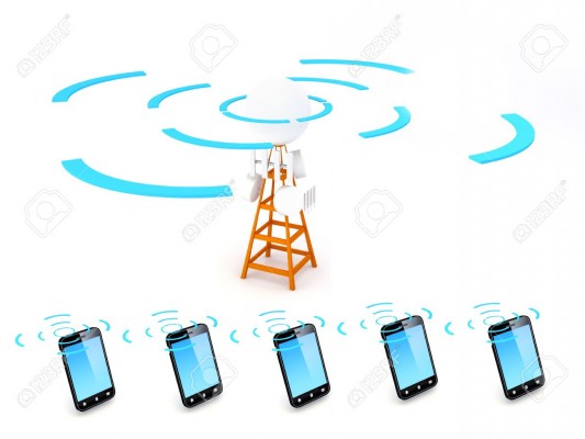 14506635-A-cellular-network-or-mobile-network-is-a-radio-network-distributed-over-land-areas-called-cells-eac-Stock-Photo