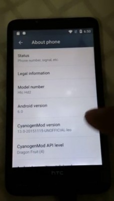 Android 6.0 Ported Onto The HTC HD2