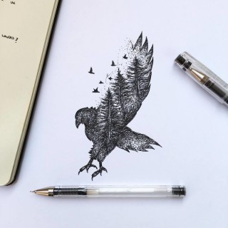 تصاویری جذاب از طراحی حیوانات با خودکار و مداد