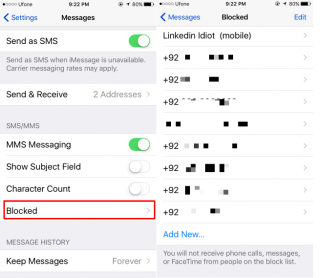 نحوه مسدود کردن شماره از طریق پیام‌ها در iOS 10