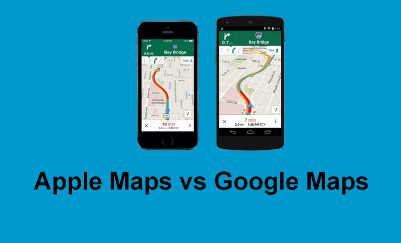 نقشه گوگل از نظر جزییات و نواحی تحت پوشش از نقشه اپل جلوتر است