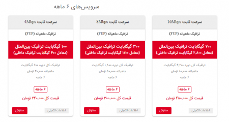 اینترنت 6 ماهه اینترنت های وب