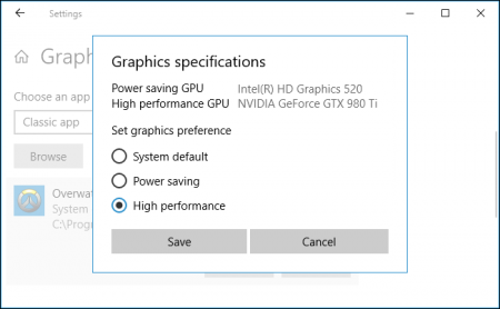 Assign-an-Application-to-a-GPU3-450x278 چگونه در ویندوز ۱۰ استفاده برنامه‌ها از کارت گرافیک را مدیریت کنیم؟  