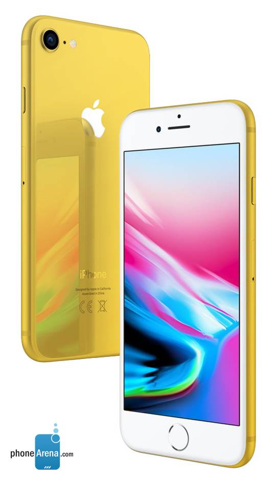 iphone-8-s-yellow تصاویر آی‌فون‌های 2018 اپل در سه رنگ مختلف منتشر شد  