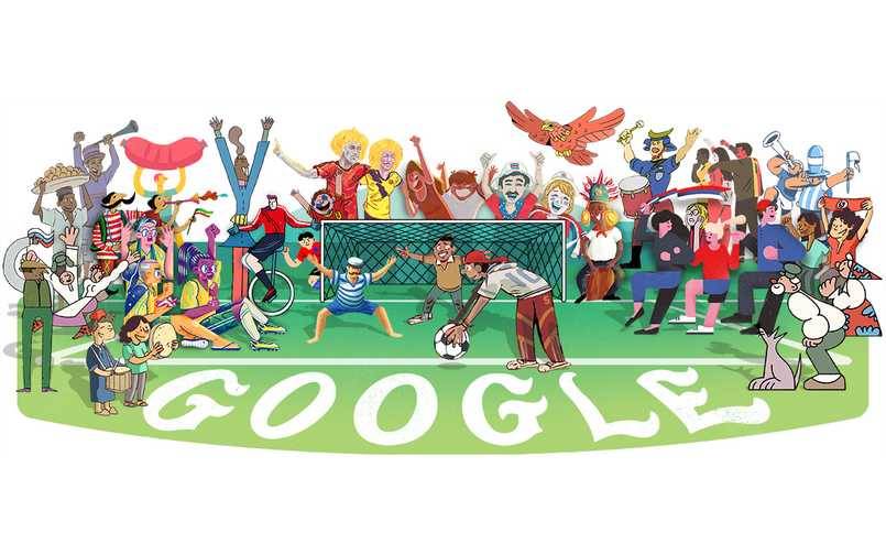 Google-Doodle-world-cup-2018-day-1-805px با ابزارهای مفید گوگل برای دنبال‌کردن جام جهانی 2018 آشنا شوید  