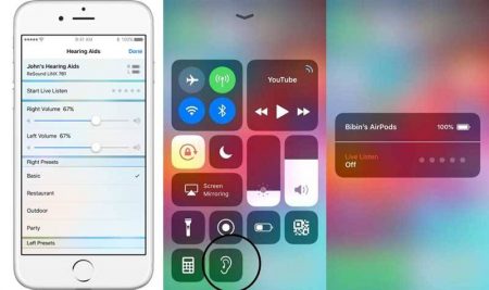 iPhone-AirPods-Live-Listen-450x267 اپل به دنبال رفع مشکلات شنوایی کاربران با استفاده از ایرپاد‌هایش است  