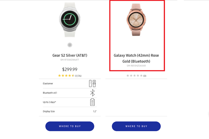 Rose-Gold-Samsung-Galaxy- گاف عجیب سامسونگ: انتشار تصاویر یک گلگسی واچ طلایی رنگ در سایت این کمپانی!  