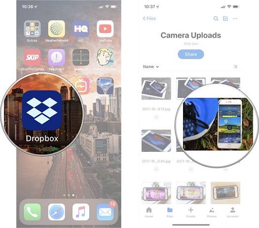 download-dropbox-photos-ios چگونه تصاویر موجود در دراپ‌باکس را بر روی آی‌فون، آی‌پد و یا مک دانلود کنیم؟  