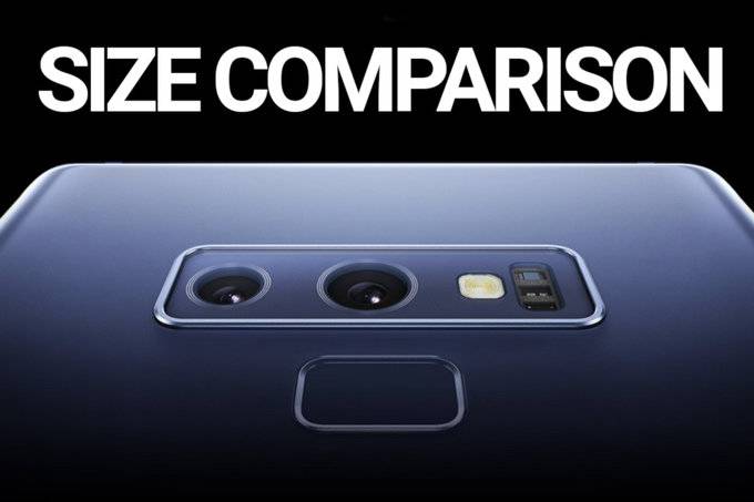 Samsung-Galaxy-Note-9-vs-Note-8-iPhone-X-Pixel-2-XL-size-comparison مقایسه ابعاد گلکسی نوت ۹ با آی‌فون ۱۰، نوت ۸ و پیکسل ۲ ایکس‌ال  