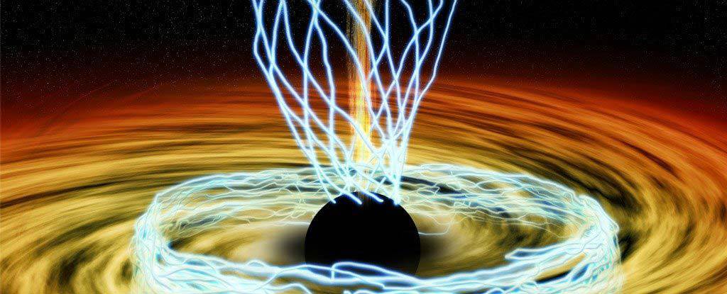 BlackholeMagneticField_web_1024 برای نخستین بار ستاره‌شناسان موفق به مشاهده سیاه‌چاله‌ای عظیم با یک میدان مغناطیسی تغذیه‌گر شدند!  