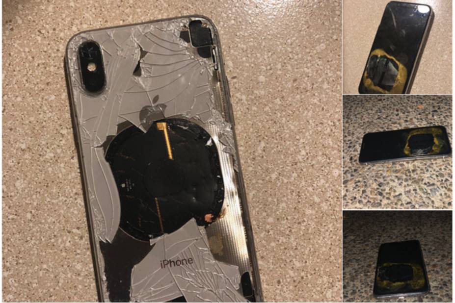 Apple-iPhone-X-explodes.jpg آی‌فون X اپل هنگام آپدیت شدن به iOS 12.1 آتش گرفت!  