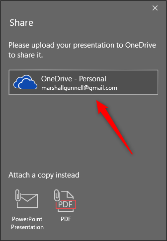 اشتراک‌گذاری فایل‌های پاورپوینت با OneDrive
