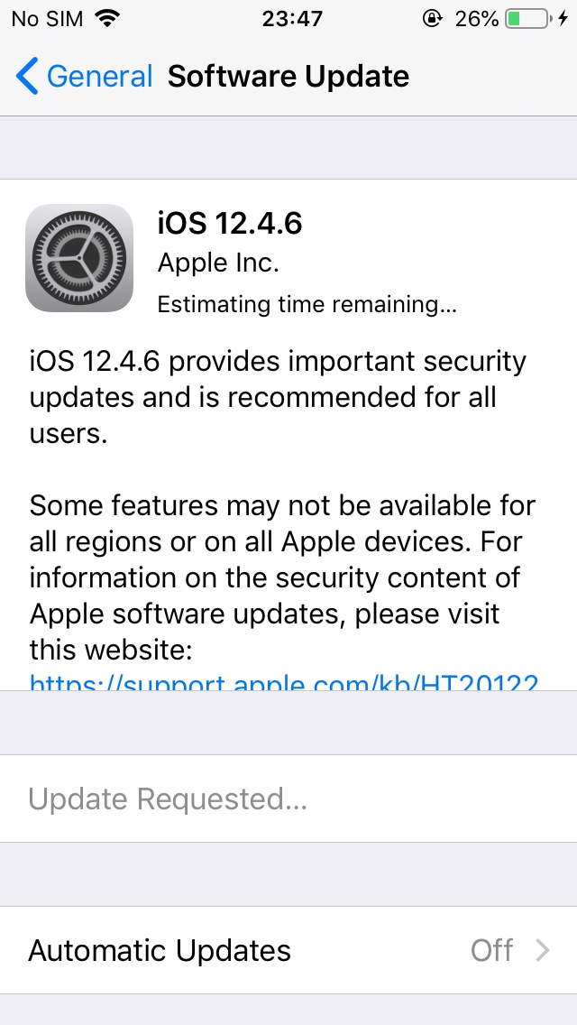 آپدیت iOS 12.4.6