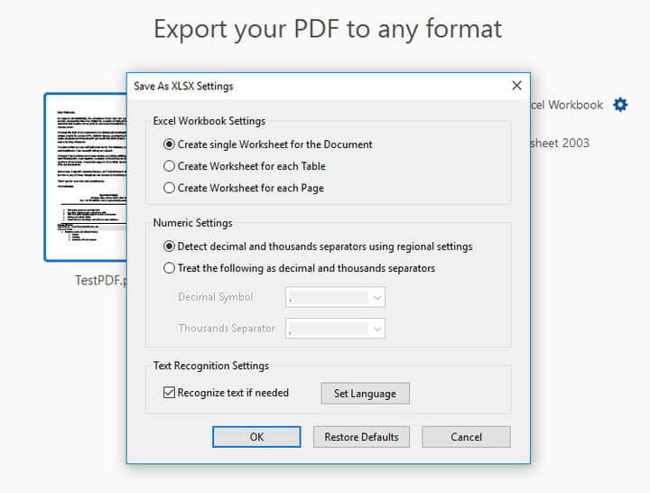 روش های تبدیل فایل PDF به EXEL