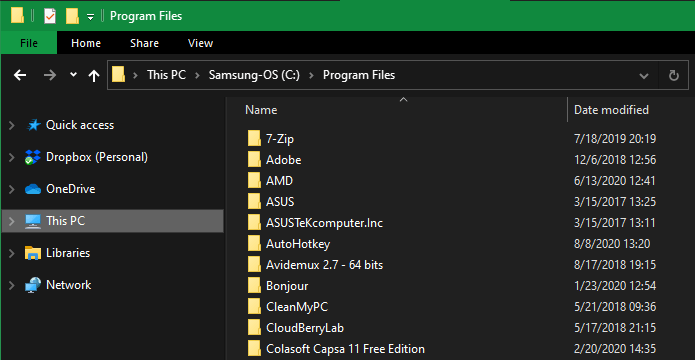 فایل‌ها و پوشه‌های سیستمی ویندوز
