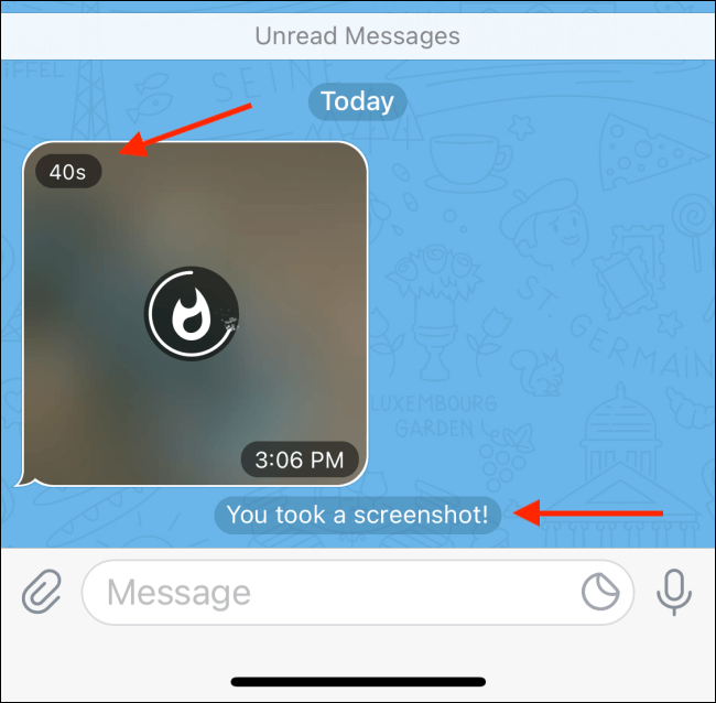 ارسال پیام محو شونده در تلگرام