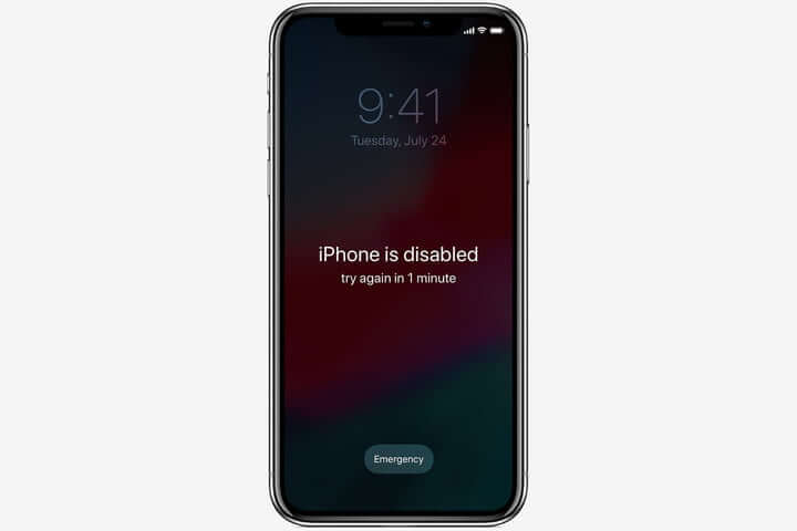 رفع ارور iPhone is disabled