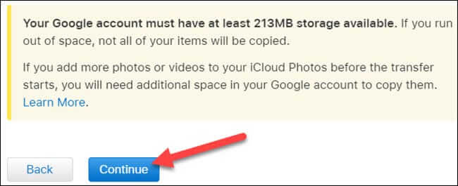 Copy iCloud images to Google Photos 