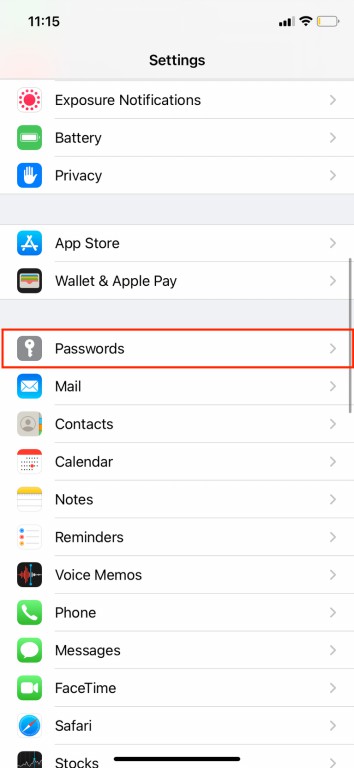 save app passwords on iphone