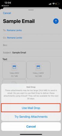 Mail drop от apple как работает