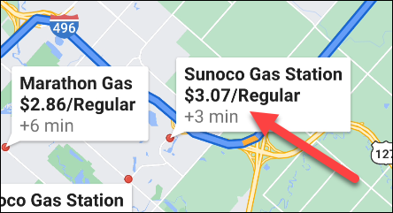gas stations location on google map