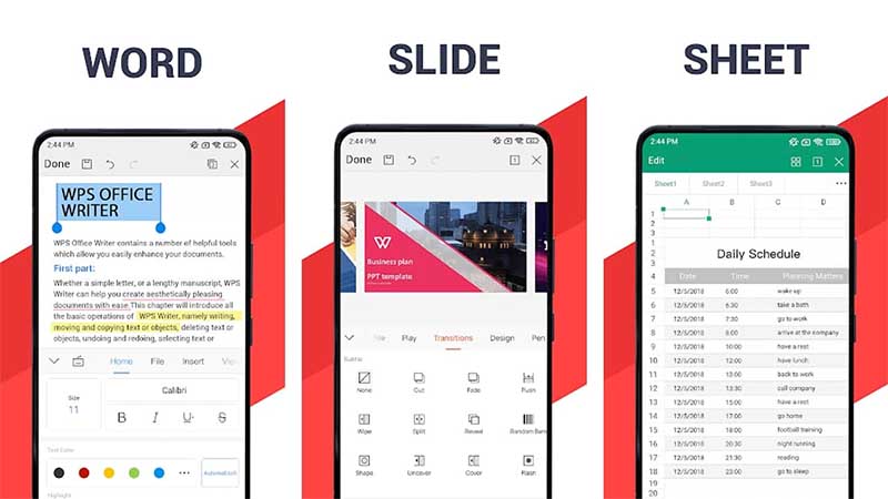 برنامه WPS Office برای اجرای اکسل پاورپوینت و پی دی اف در اندروید