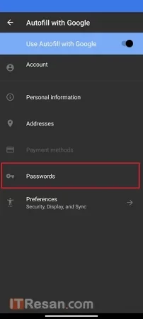 مدیریت پسورد گوگل Google Password Manager