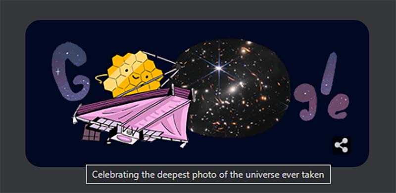 طرح گوگل به مناسبت تصاویر به دست آمده از تلسکوپ فضای جیمز وب