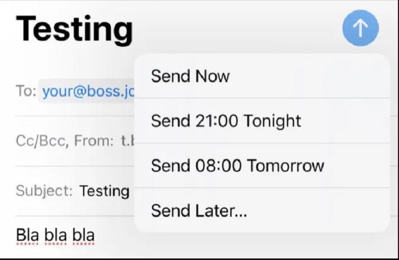 زمان بندی پیام ایمیل در iOS 16