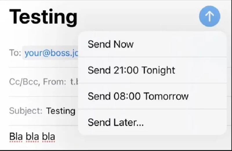 زمان بندی پیام ایمیل در iOS 16