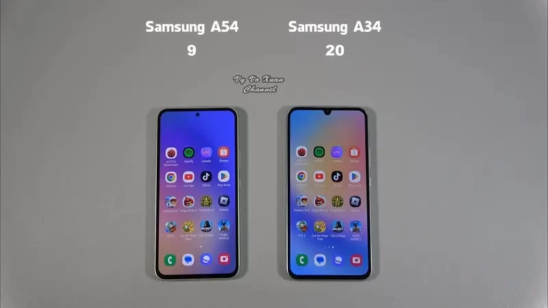 galaxy a54 vs a34 speed test result