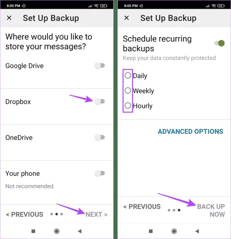 Select where to save backup 990x1024 result