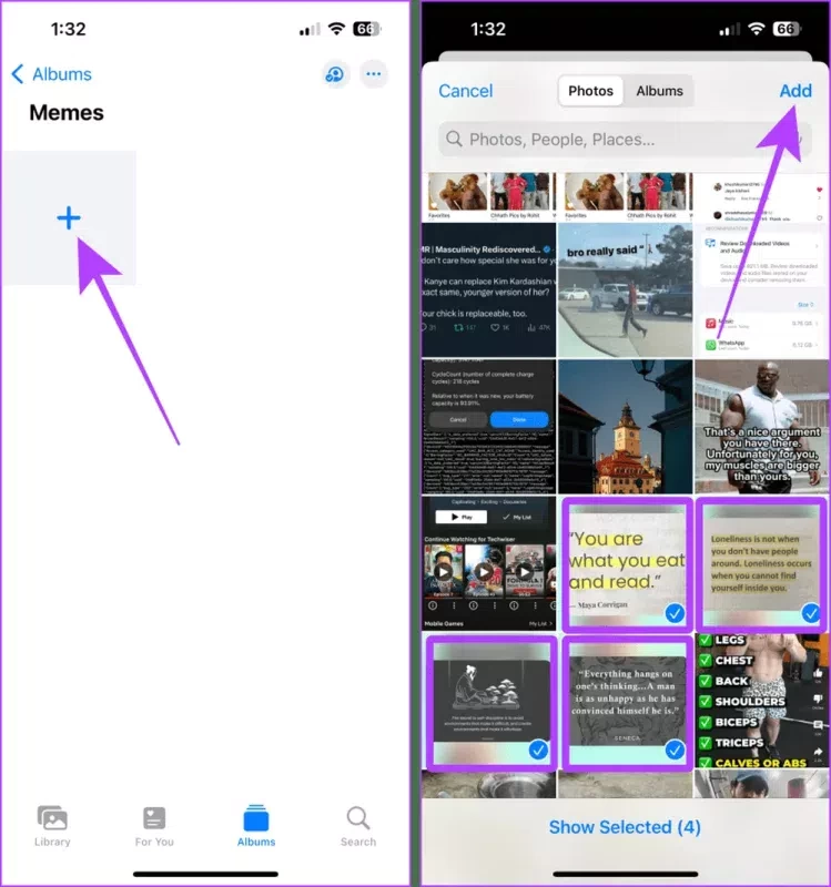 Add Photos to Shared Album result