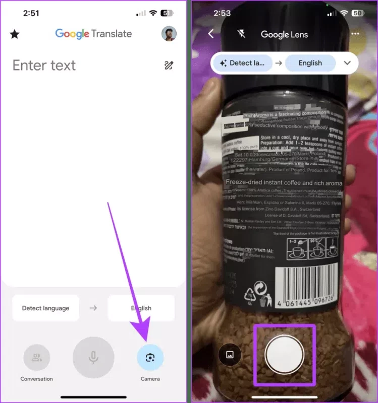 Use Google Translate Using Your iPhone Camera result