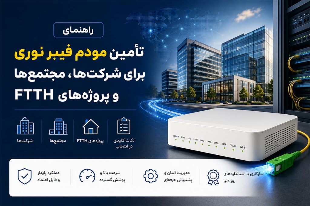 تانوما ۳۴۱۸: تأمین کننده مودم فیبر نوری برای شرکتها، مجتمعها و پروژههای FTTH