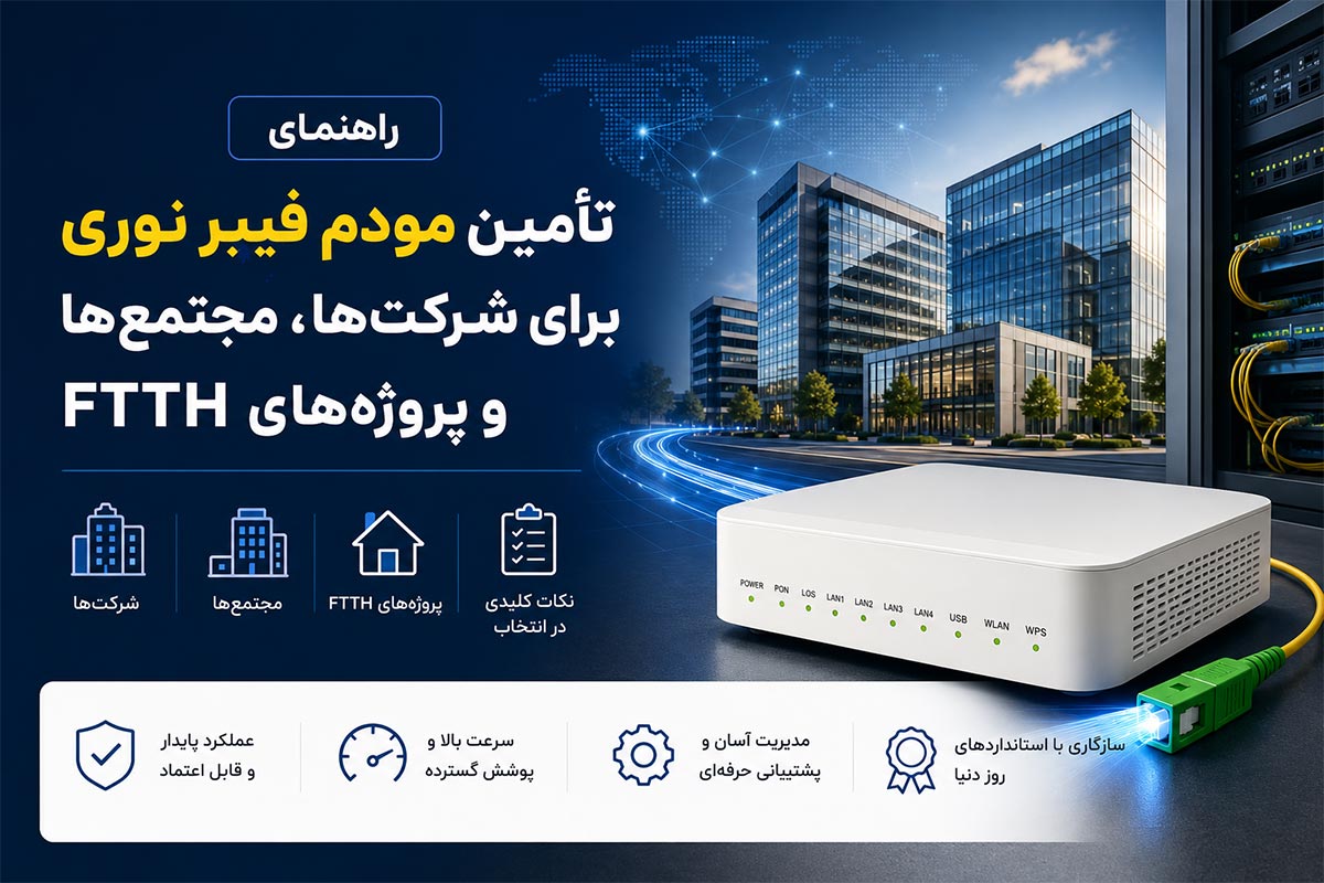 تانوما ۳۴۱۸: تأمین کننده مودم فیبر نوری برای شرکت‌ها، مجتمع‌ها و پروژه‌های FTTH